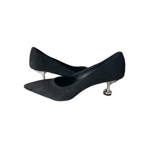 Women’s Black Pointed Toe Abstract Pumps Size 9